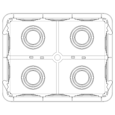 Vimar 12/14-Module Flush Mounting Box, For Masonry Walls, Rectangular, 134x180x50 mm, Halogen-Free Plastic, Glow Wire 650C, 20/25 mm Conduit Knockouts, Light Blue — Quality Boat Parts