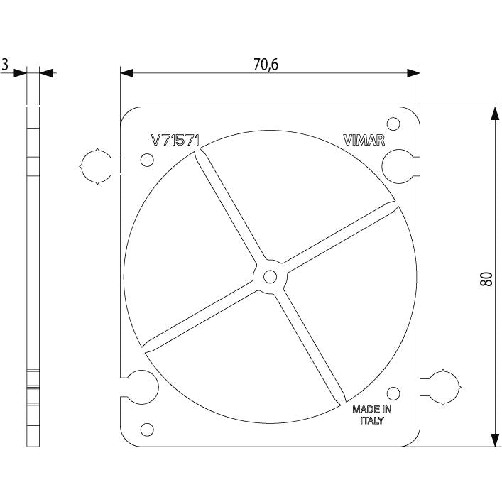 Vimar 2-Module Hollow Wall Box Mounting Frame, Centering Template, Horizontal/Vertical Coupling Joint — Quality Boat Parts