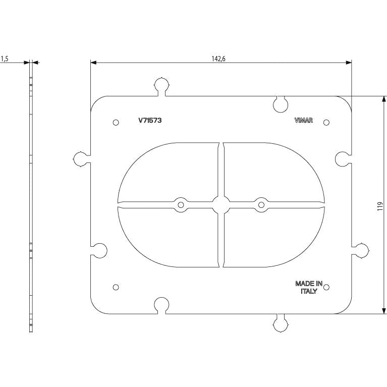 Vimar Accessory for 3-Module Hollow Wall Boxes, Frame, Centering Template, Coupling Joint — Quality Boat Parts