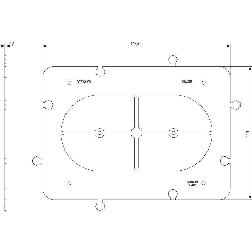 Vimar Accessory for 4-Module Hollow Wall Boxes, Frame, Centering Template, Coupling Joint — Quality Boat Parts