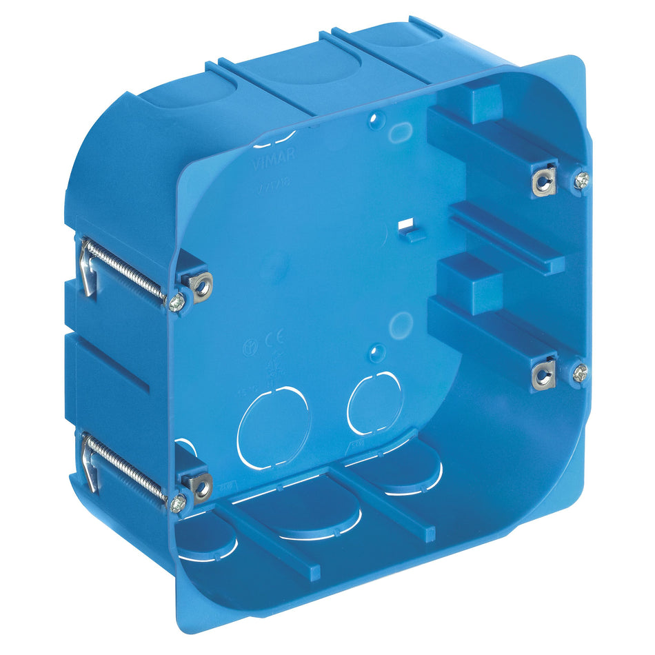 Vimar 8-Module Flush-Mount Box for Hollow Walls, 138 x 138 x 56 mm, 50 mm Internal Depth, For 20/25 mm Conduit, Halogen-Free Plastic, GW 850C, Light Blue Housing — Quality Boat Parts