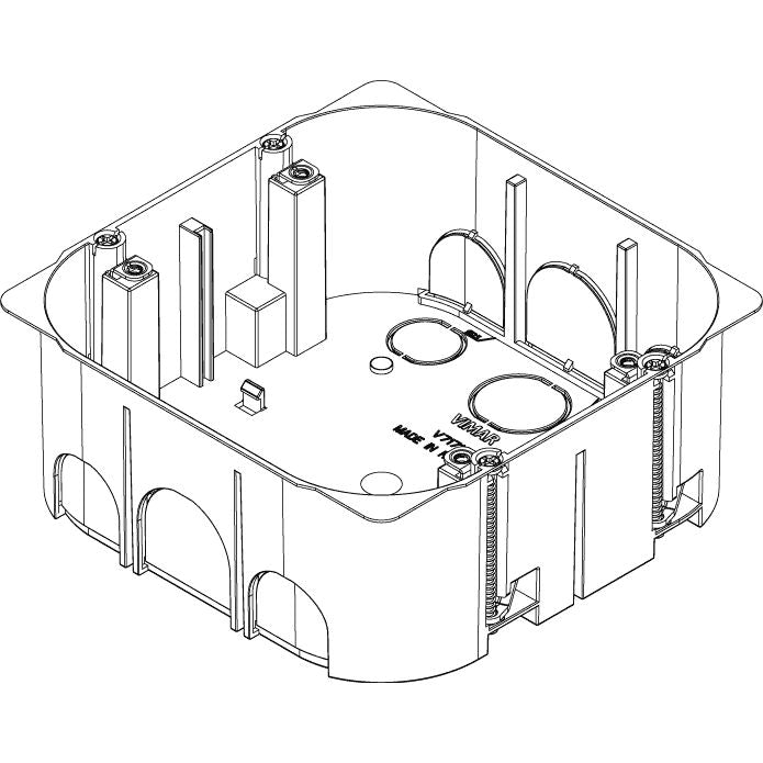 Vimar 8-Module Flush-Mount Box for Hollow Walls, 138 x 138 x 56 mm, 50 mm Internal Depth, For 20/25 mm Conduit, Halogen-Free Plastic, GW 850C, Light Blue Housing — Quality Boat Parts