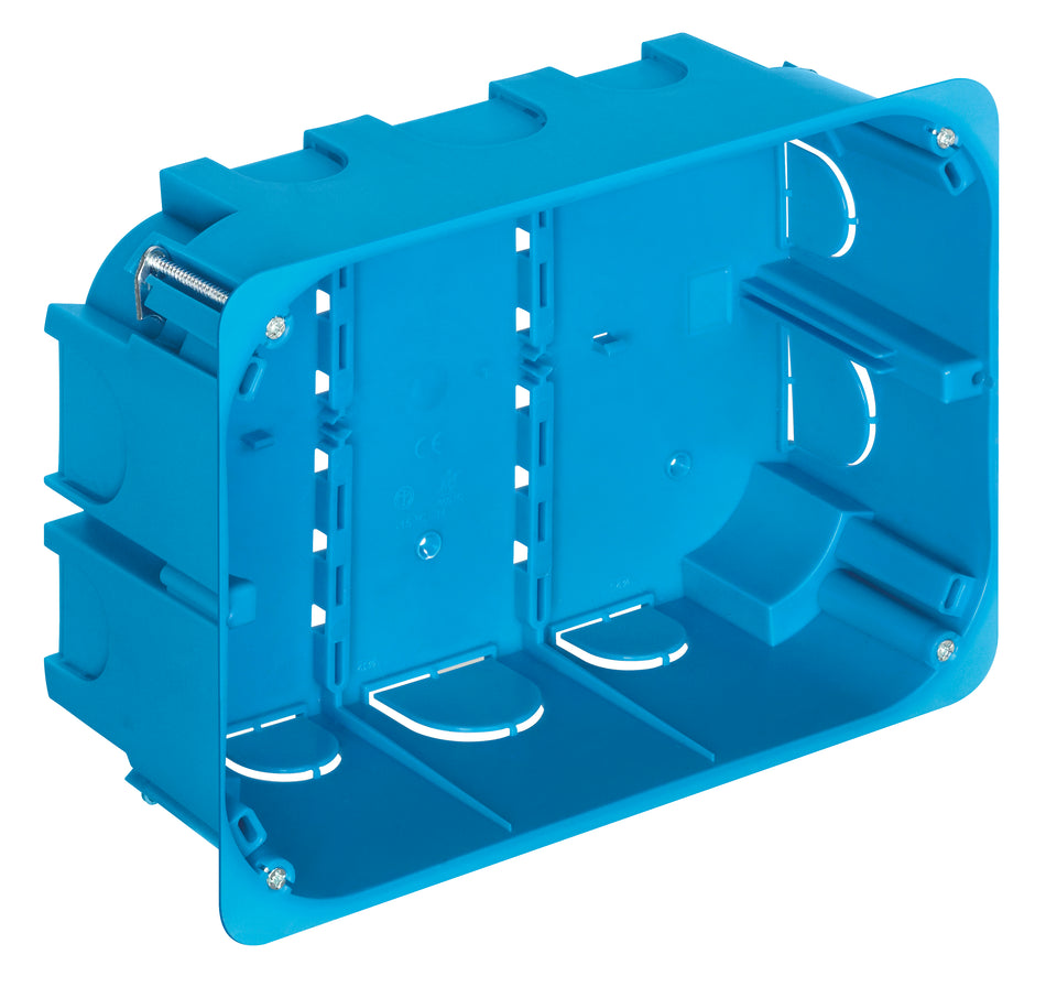 Vimar 12-14 Module Flush-Mount Box for Hollow Walls, 68 mm Cutout, 50 mm Internal Depth, Halogen-Free Plastic, GW 850C, Blue — Quality Boat Parts