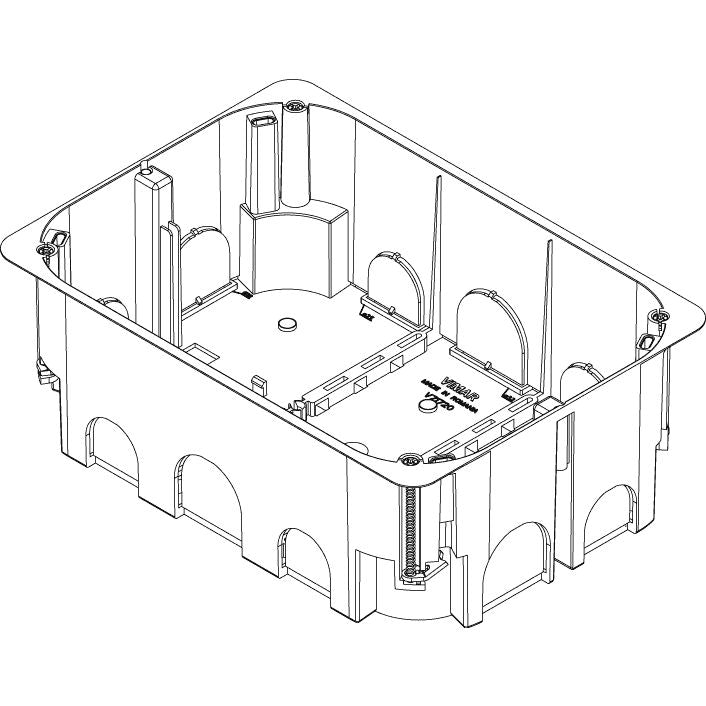 Vimar 12-14 Module Flush-Mount Box for Hollow Walls, 68 mm Cutout, 50 mm Internal Depth, Halogen-Free Plastic, GW 850C, Blue — Quality Boat Parts