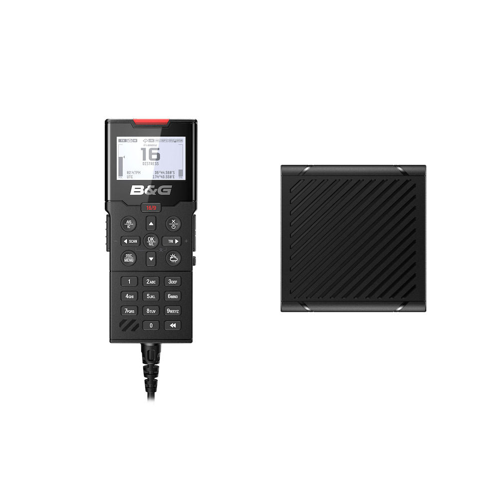 B&G H100 Wired Handset & Speaker Kit, For V100/V100-B Blackbox VHF Radios, Includes SP100 Wired Speaker, NMEA 2000 Backlight Sync — Quality Boat Parts