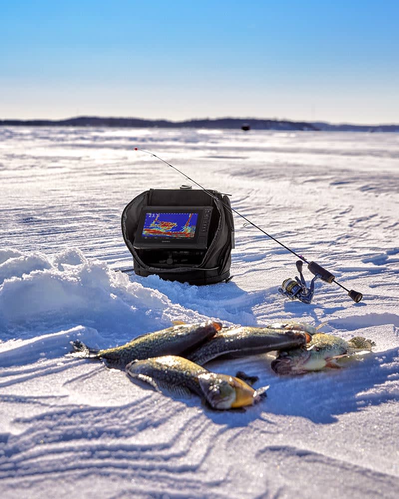 Garmin ECHOMAP UHD2 73sv Panoptix PS22-IF Ice Fishing Bundle, 7in Touchscreen with Keyed Assist, LiveVü Forward/Down, Navionics+ U.S. Inland Mapping, Pole-Free Rotator — Quality Boat Parts