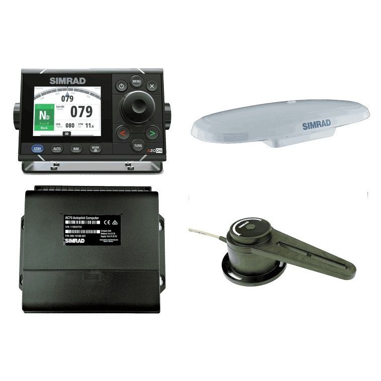 Simrad A2004 Autopilot Pack, No Drive, HS75 GPS Compass, AC70 Autopilot Computer, RF300 Rudder Feedback, Optically Bonded 4.1 in Display, NMEA 2000 — Quality Boat Parts