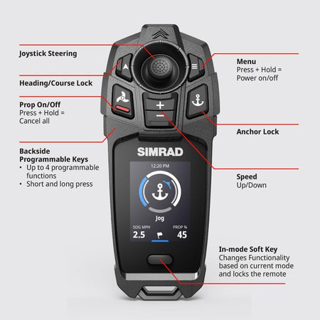 Simrad FreeSteer Joystick Remote, For RECON, Anchor Jog, 2in LCD — Quality Boat Parts