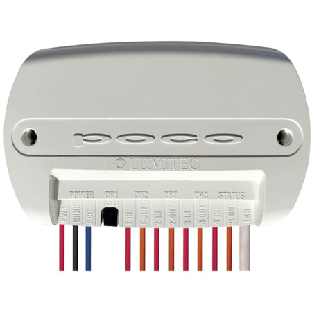Lumitec Poco 3 Digital Lighting Control Module, For PLI-Enabled Lights, 10-30V, 4-Channel 10A/Ch, 40A Max, WiFi, Bluetooth-LE, 10/100 Ethernet, IP65 — Quality Boat Parts
