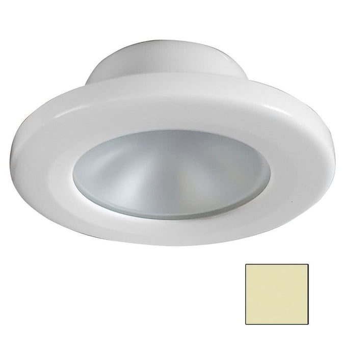 i2Systems Apeiron Screw Mount LED Downlight, 3000K Warm White, White Finish, IP67, 2.5W, 90° Beam, 3.5in Round, 1.34in Deep, Removable Bezel — Quality Boat Parts