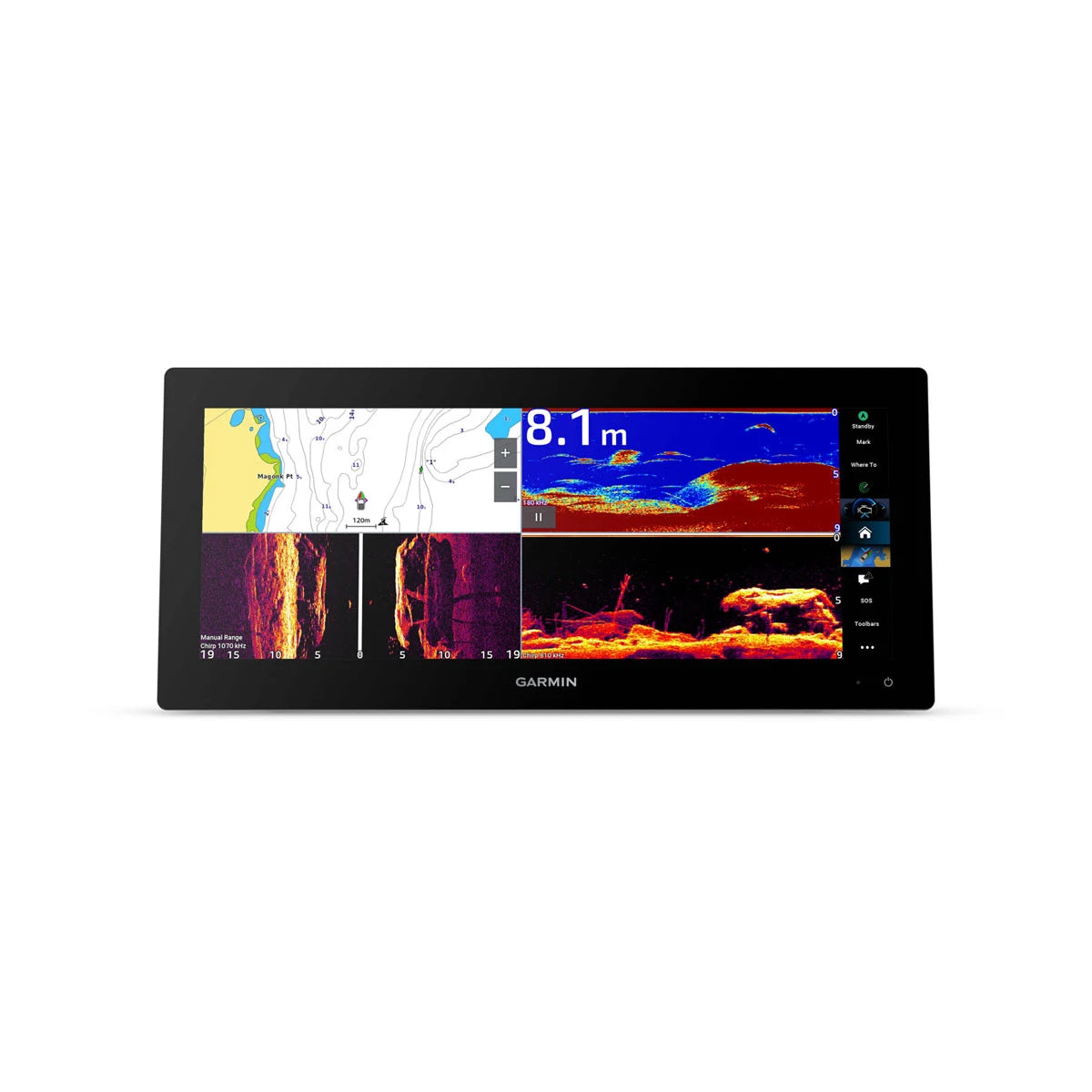 Garmin GPSMAP 1523xsv Marine Chartplotter, 15 in Ultrawide IPS Touchscreen, SideVü, ClearVü, Traditional CHIRP Sonar, Worldwide Basemap, No Transducer, NMEA 2000 — Quality Boat Parts