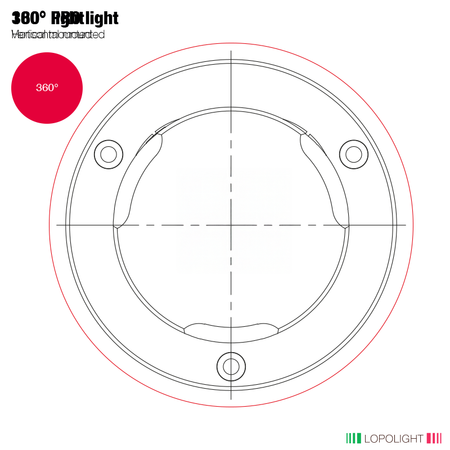 Lopolight PRO Series 360° Double Red Navigation Light, 3NM Visibility, 20-32VDC, IP68, Built-In De-Icing — Quality Boat Parts