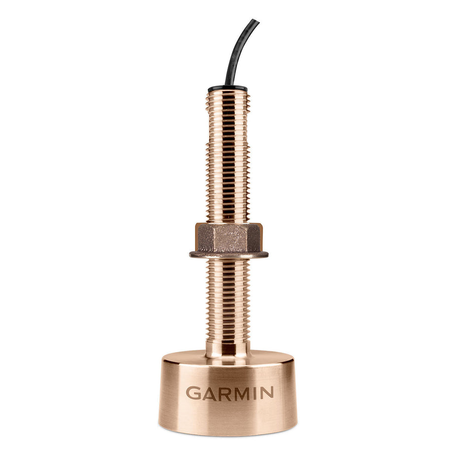 Garmin GT15M-TH Thru-Hull Mid-Band CHIRP Transducer, 600W, 85-165 kHz, Bronze Housing, 8-Pin, Temp Sensor — Quality Boat Parts