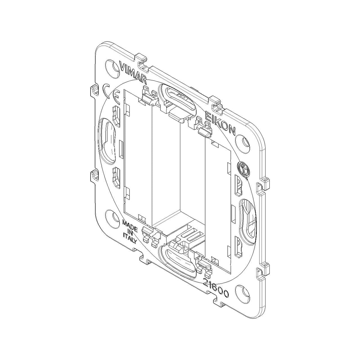 Vimar Eikon 1-Module Mounting Frame, No Screws, For 60 mm or 56 x 56 mm Boxes — Quality Boat Parts
