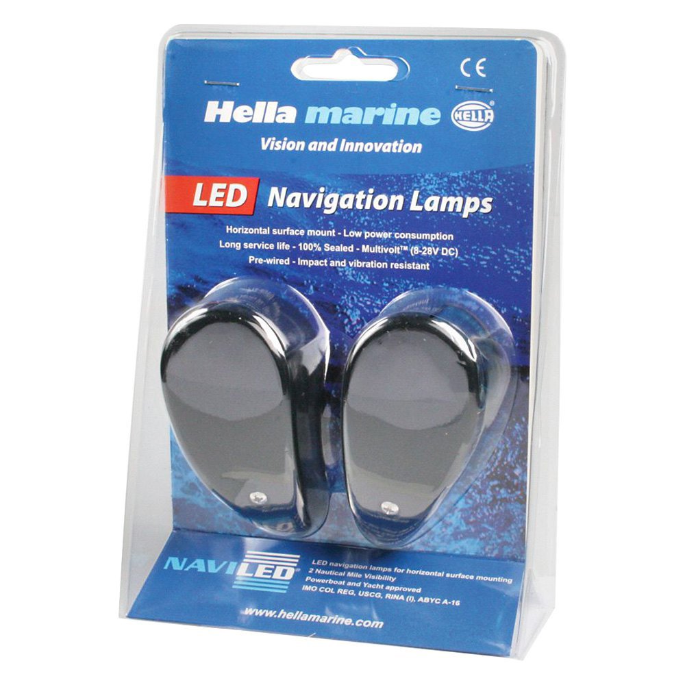 Hella Marine NaviLED Compact Deckmount Port & Starboard Navigation Light Pair, 2NM, 12/24V, IP67 — Quality Boat Parts