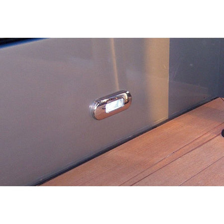 Hella Marine 0869 Surface Mount Oblong LED Courtesy Lamp, 12/24V DC, IP67, Polished 316 Stainless Steel Bezel, 84 mm Wide — Quality Boat Parts