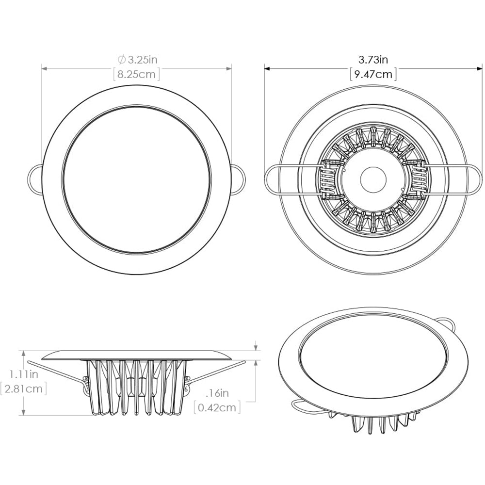 Lumitec Mirage Round Flush Mount LED Down Light, 10-30V DC, IP67, 3-6W — Quality Boat Parts