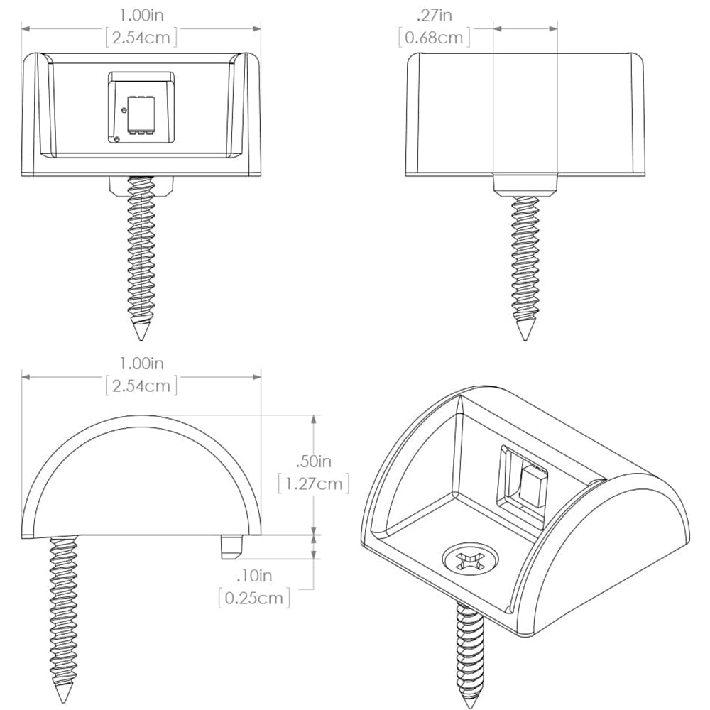 Lumitec Andros LED Courtesy Light, 10-16V, IP67, SS316, 1 x 1 in — Quality Boat Parts