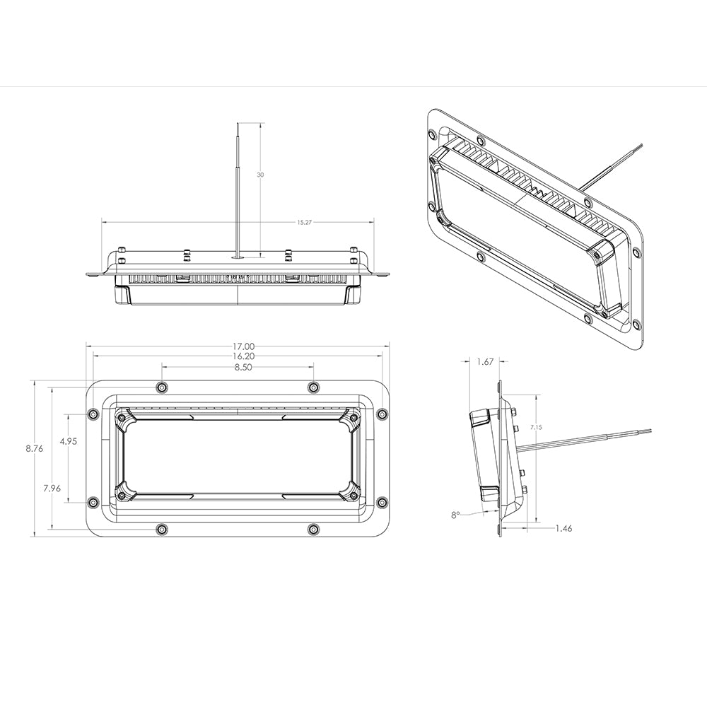 Lumitec Maxillume TR150 LED Deck Light, 20,000 lm, 10-36VDC, IP67 — Quality Boat Parts