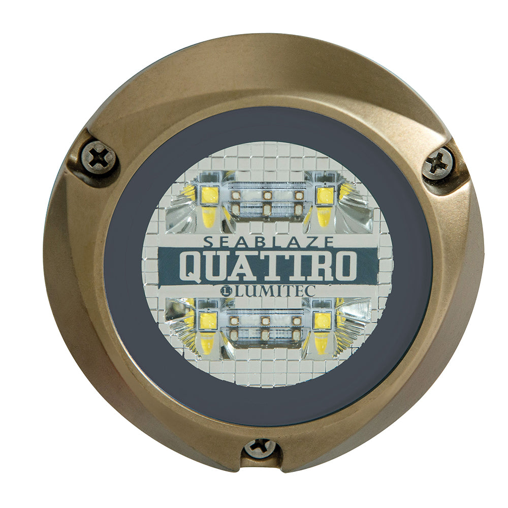 Lumitec SeaBlaze Quattro LED Underwater Light, 10-30V DC, IP68, 2000+ Lumens, Bronze Housing, Surface Mount — Quality Boat Parts