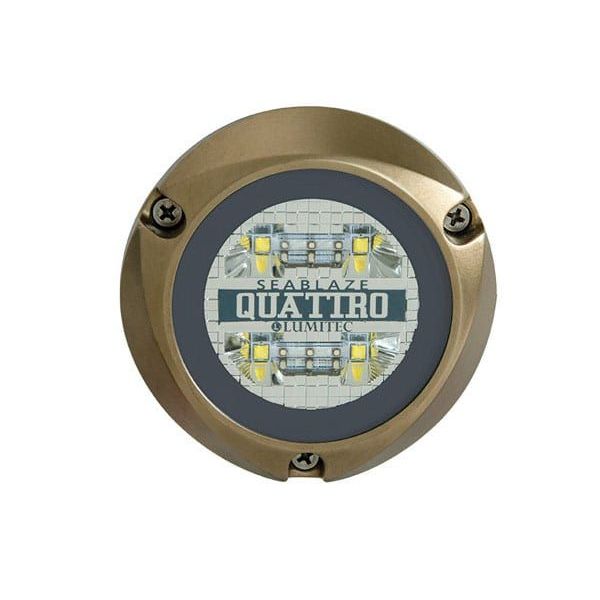 Lumitec SeaBlaze Quattro LED Underwater Light, 10-30V DC, IP68, 2000+ Lumens, Bronze Housing, Surface Mount — Quality Boat Parts