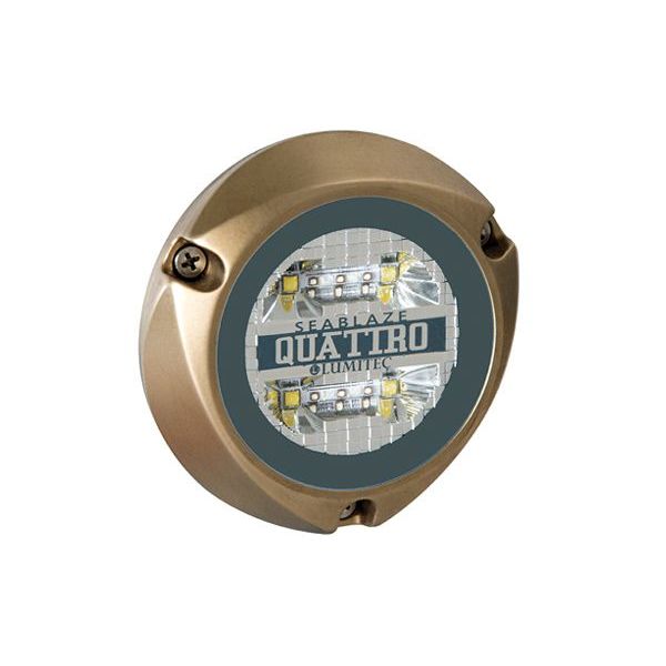 Lumitec SeaBlaze Quattro LED Underwater Light, 10-30V DC, IP68, 2000+ Lumens, Bronze Housing, Surface Mount — Quality Boat Parts