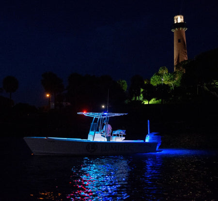Lumitec SeaBlaze Quattro LED Underwater Light, 10-30V DC, IP68, 2000+ Lumens, Bronze Housing, Surface Mount — Quality Boat Parts