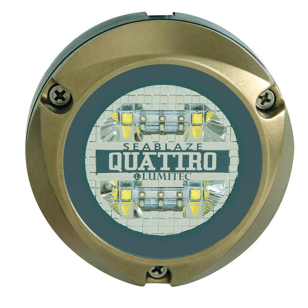 Lumitec Zambezi Quattro Surface Mount Underwater LED Light, 10-30V DC, 2000 Lumens, 4 in Dia x 1.6 in Depth, Naval Bronze Construction — Quality Boat Parts