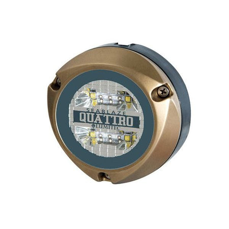 Lumitec Zambezi Quattro Surface Mount Underwater LED Light, 10-30V DC, 2000 Lumens, 4 in Dia x 1.6 in Depth, Naval Bronze Construction — Quality Boat Parts