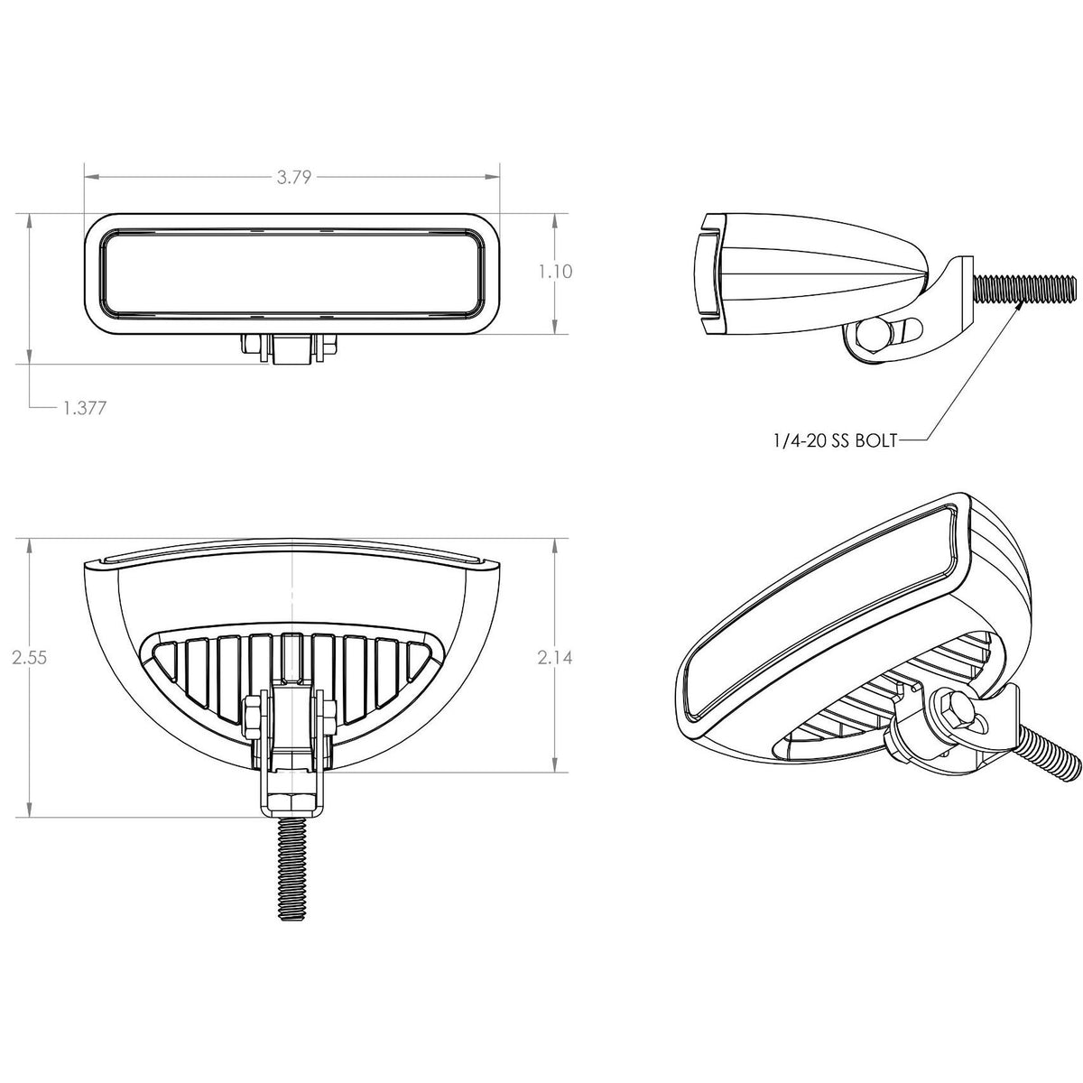 Lumitec Caprera3 Bracket-Mount LED Flood Light, 10-30V, 1200 lm — Quality Boat Parts