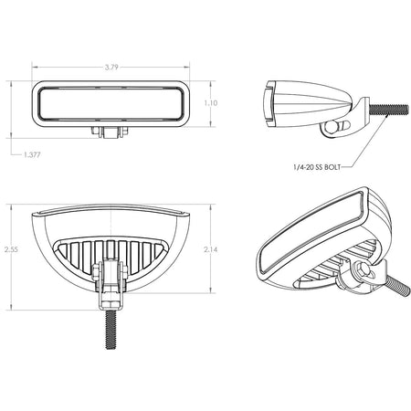 Lumitec Caprera3 Bracket-Mount LED Flood Light, 10-30V, 1200 lm — Quality Boat Parts