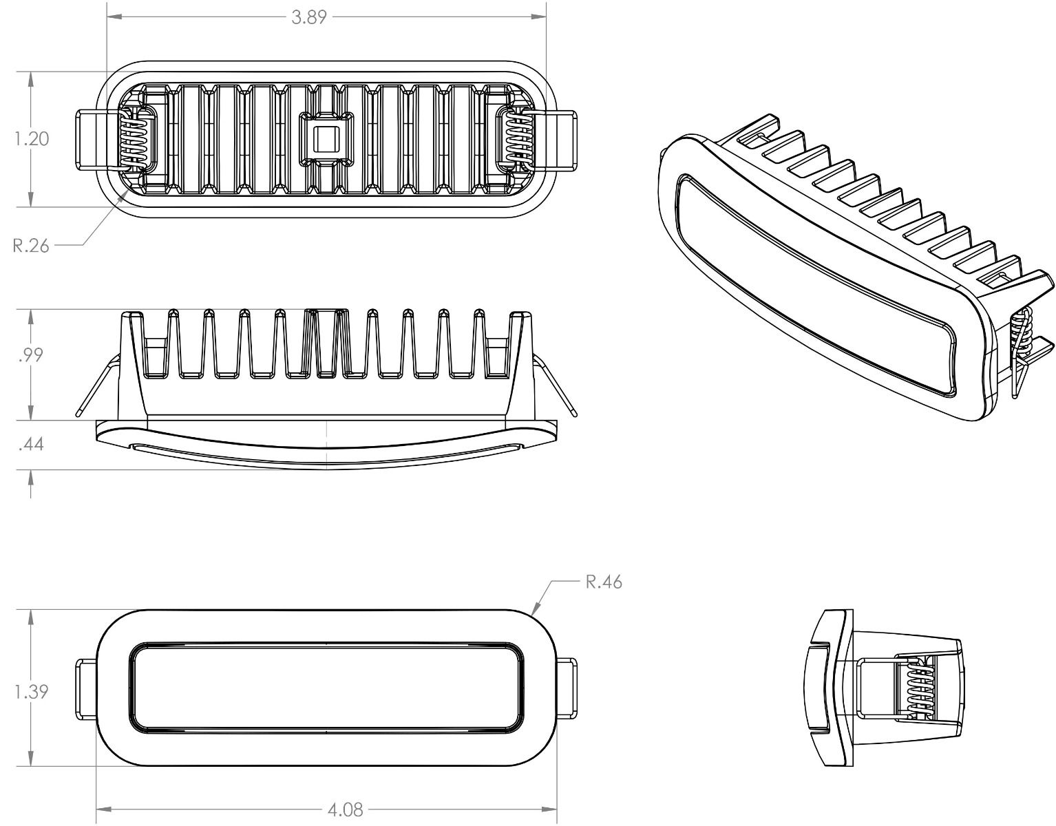 Lumitec Capri3 Spreader Light, Flush Mount, 1200 lm, 10-30V DC, IP67 — Quality Boat Parts