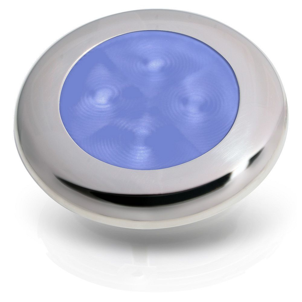 Hella Marine Slim Line Round LED Courtesy Lamp, IP67, 3in OD, 2in Cutout, 0.5in Mounting Depth — Quality Boat Parts