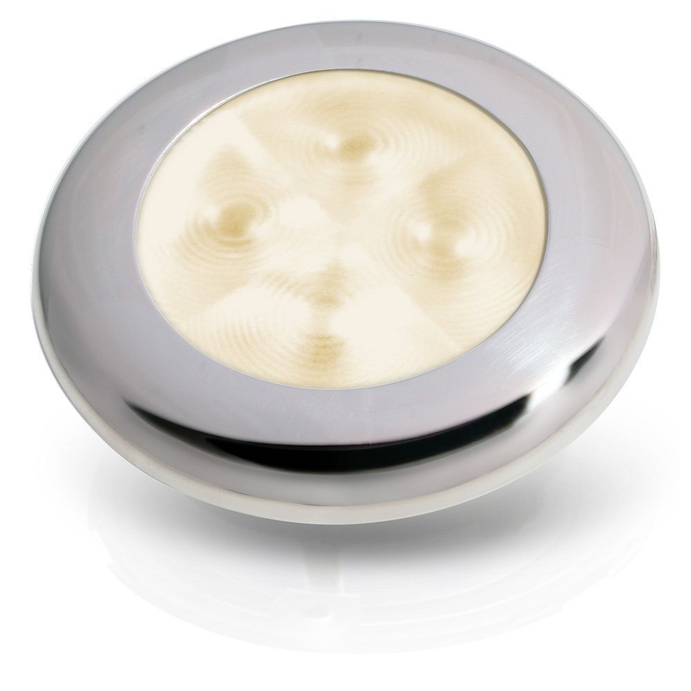 Hella Marine Slim Line Round LED Courtesy Lamp, IP67, 3in OD, 2in Cutout, 0.5in Mounting Depth — Quality Boat Parts