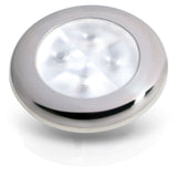 Hella Marine Slim Line Round LED Courtesy Lamp, IP67, 3in OD, 2in Cutout, 0.5in Mounting Depth — Quality Boat Parts