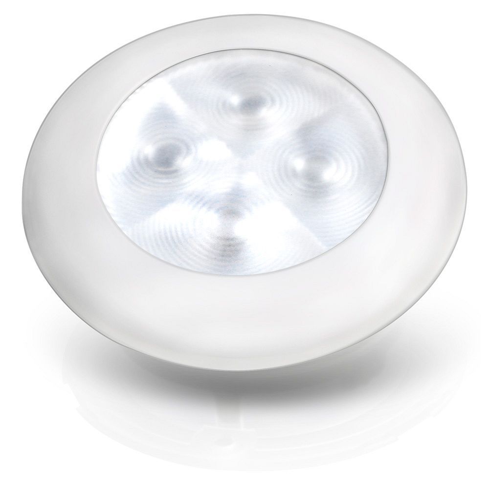 Hella Marine Slim Line Round LED Courtesy Lamp, IP67, 3in OD, 2in Cutout, 0.5in Mounting Depth — Quality Boat Parts