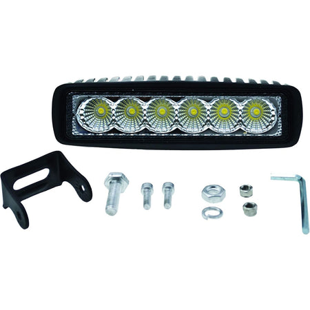 Hella Marine ValueFit Mini 6-LED Flood Light Bar, 10-30V, 18W, Bracket Mount — Quality Boat Parts