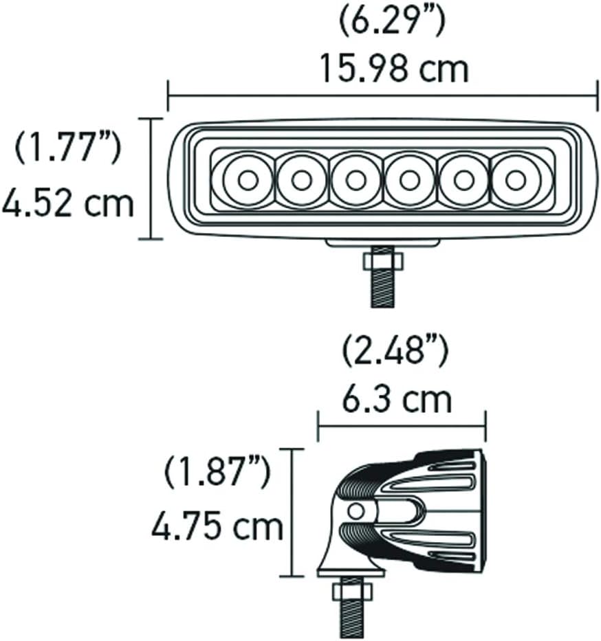 Hella Marine ValueFit Mini 6-LED Flood Light Bar, 10-30V, 18W, Bracket Mount — Quality Boat Parts