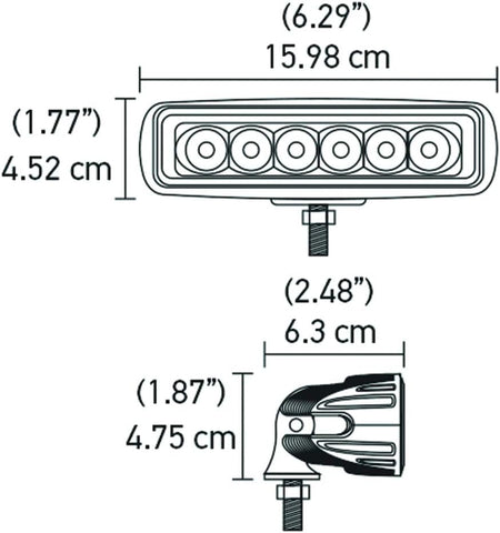 Hella Marine ValueFit Mini 6-LED Flood Light Bar, 10-30V, 18W, Bracket Mount — Quality Boat Parts
