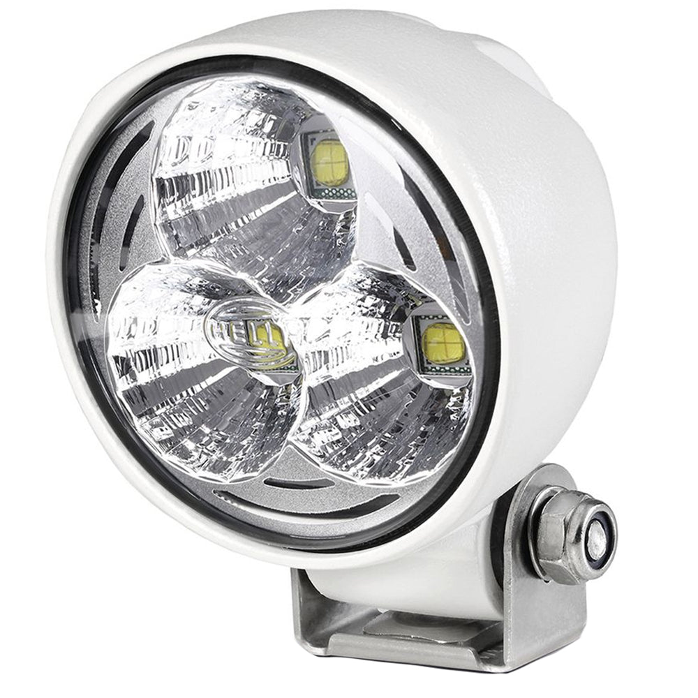 Hella Marine Module 70 Gen 4 LED Floodlight, Long-Range, White Housing, 12/24V Multivolt, IP67, SS316 Bracket, 6500K — Quality Boat Parts