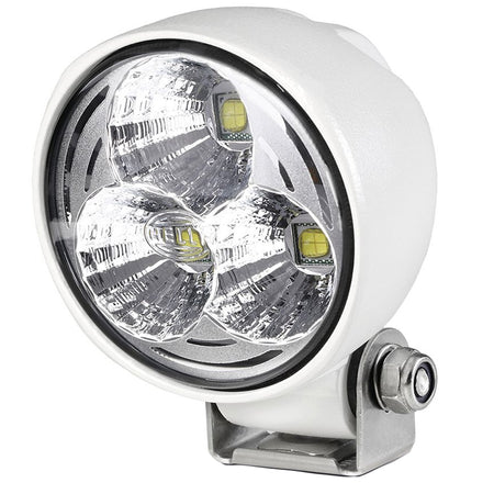 Hella Marine Module 70 Gen 4 LED Floodlight, Long-Range, White Housing, 12/24V Multivolt, IP67, SS316 Bracket, 6500K — Quality Boat Parts