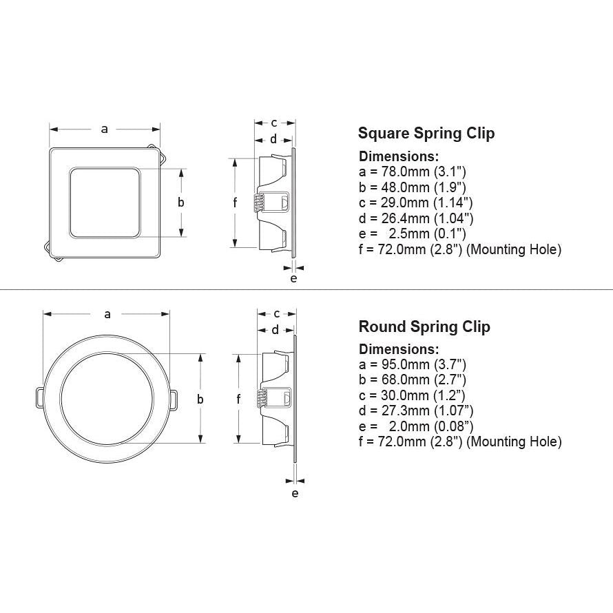 Hella Marine EuroLED 95 Gen 2 LED Downlight, 9-33V, IP6K9K, SS316 Trim, PWM Dimmable, Spring Clip Recess Mount — Quality Boat Parts