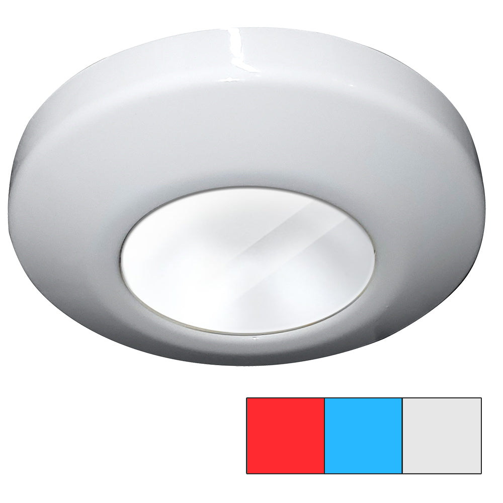 i2Systems Profile P1120 Tri-Light Surface-Mount LED Downlight, 9-30V DC, IP67, 3.48in Round, 0.72in Deep, 2-Wire Color Switching — Quality Boat Parts