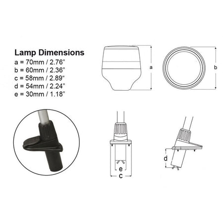 Hella Marine NaviLED 360 Compact All-Round White Navigation Light, Plug-In Pole Mount, 2 NM, 9-33V, IP67, Under 1W — Quality Boat Parts