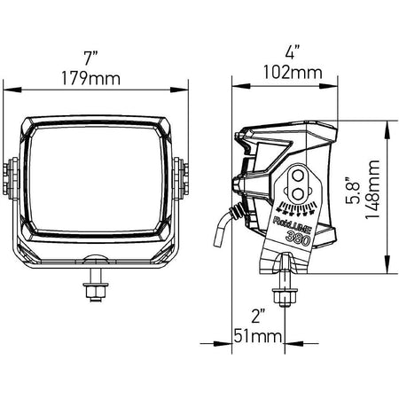 Hella Marine RokLUME 380N LED Floodlight, 20-32V, 7500 lm, IP6K8/IP6K9K, 5000K, 84W — Quality Boat Parts