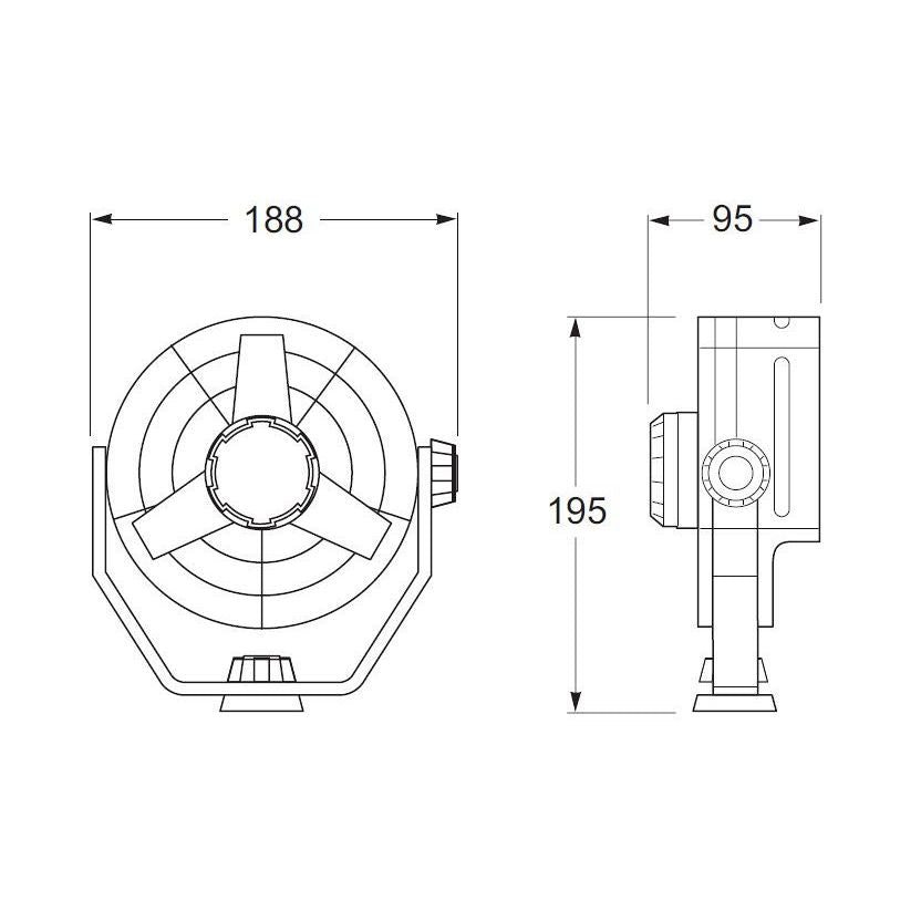 Hella Marine 2-Speed Turbo Fan, 150mm, 70/95 L/s Airflow, 6.5W — Quality Boat Parts