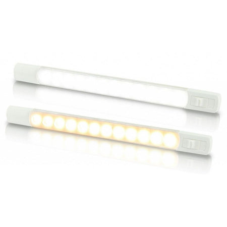 Hella Marine Dual Colour LED Strip Lamp with Switch, Surface Mount, 24V DC, IP67, <3W, 500mm Cable — Quality Boat Parts