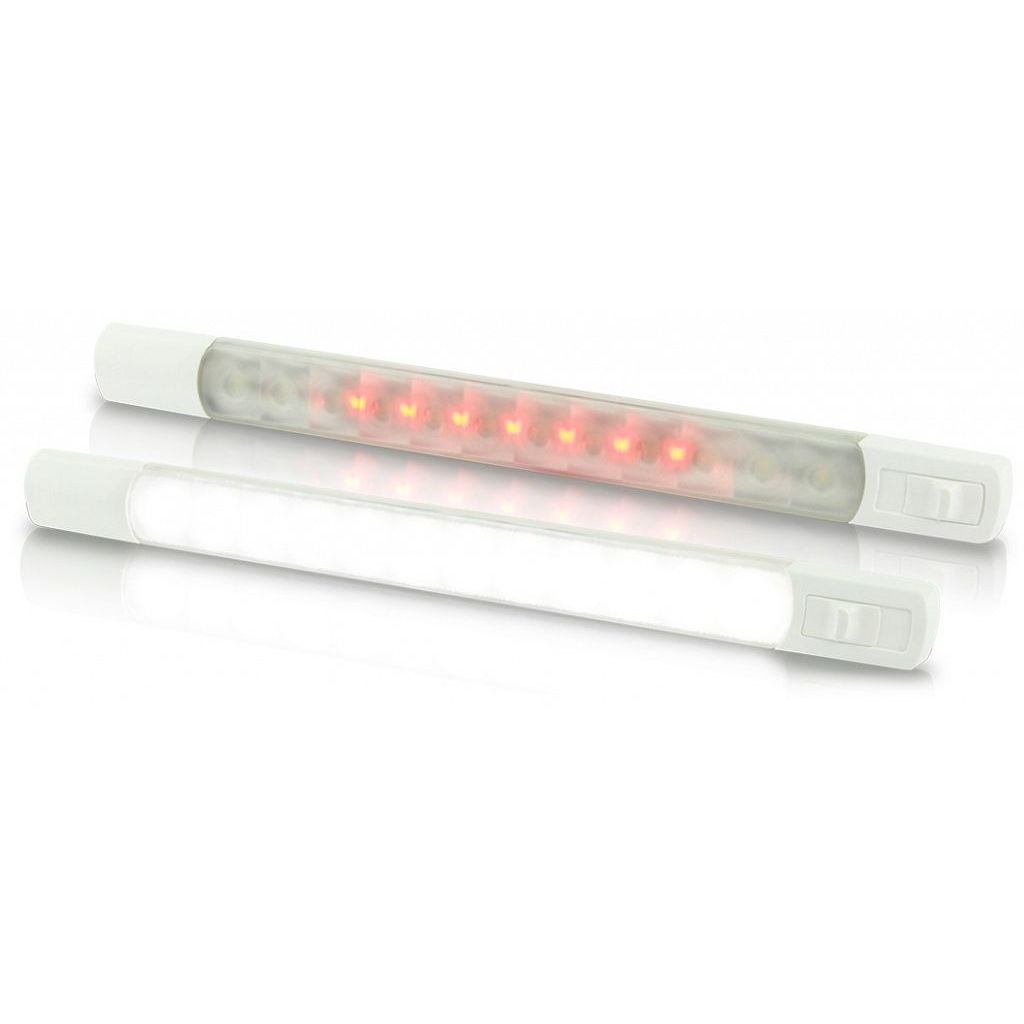 Hella Marine Dual Colour LED Strip Lamp with Switch, Surface Mount, 24V DC, IP67, <3W, 500mm Cable — Quality Boat Parts
