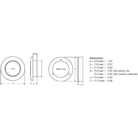 Hella Marine 0500 Series Slimline Round LED Courtesy Light, IP67 — Quality Boat Parts