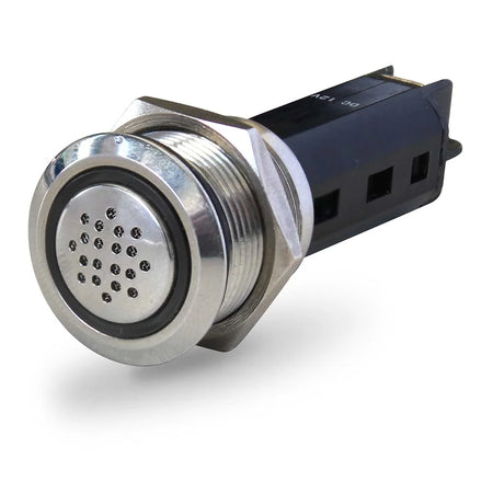 Hella Marine Buzzer With LED Ring, 304 Stainless Steel, Red LED Ring, Through-Panel Mount, 19mm Panel Cutout, 5A, For 1-10mm Panels — Quality Boat Parts